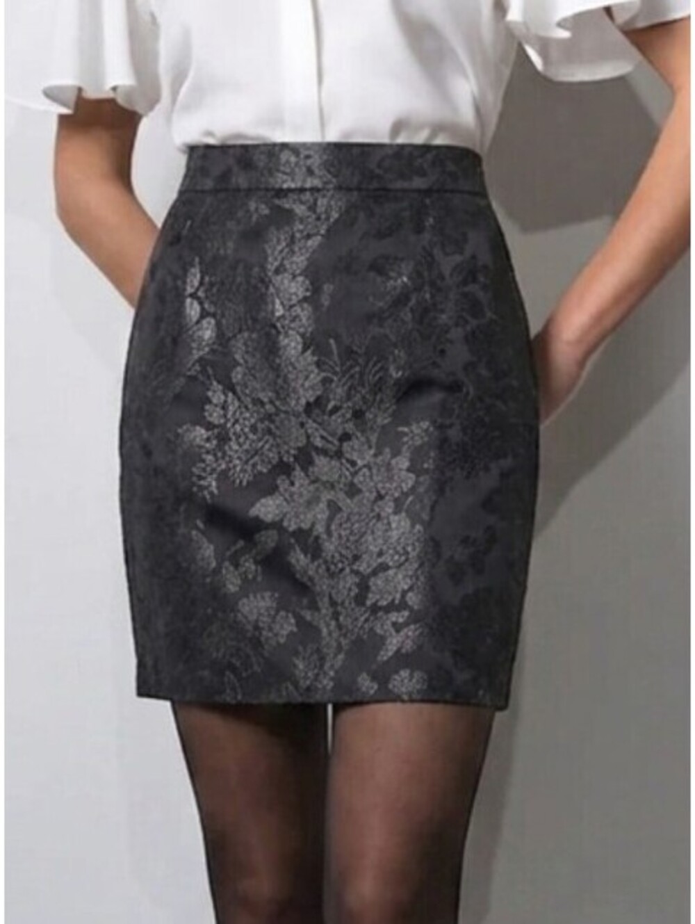 Black Jacquard Skirt Women's Medium